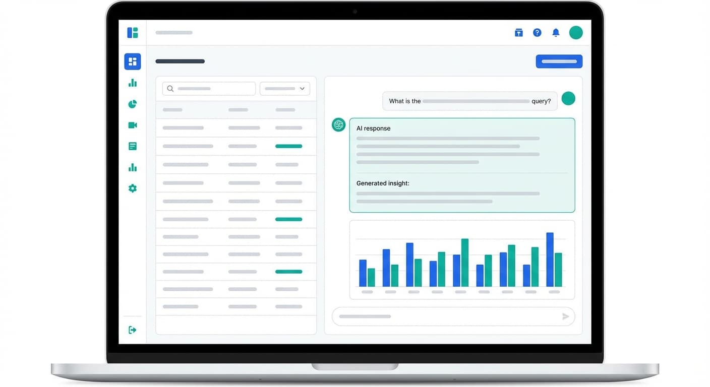 AI-powered data analysis dashboard showing instant insights from uploaded CSV data