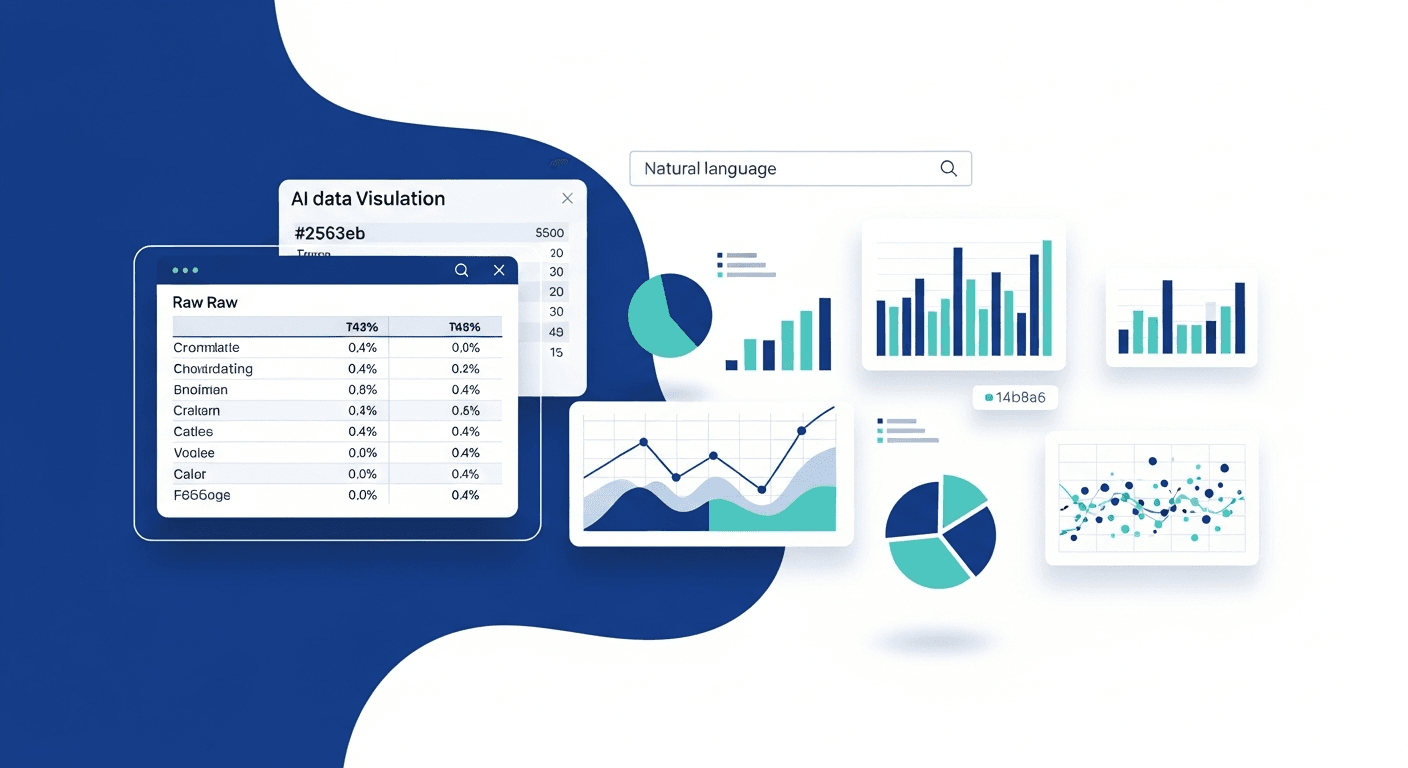 AI data visualization features — chart generation, interactive visualizations, and natural language chart creation